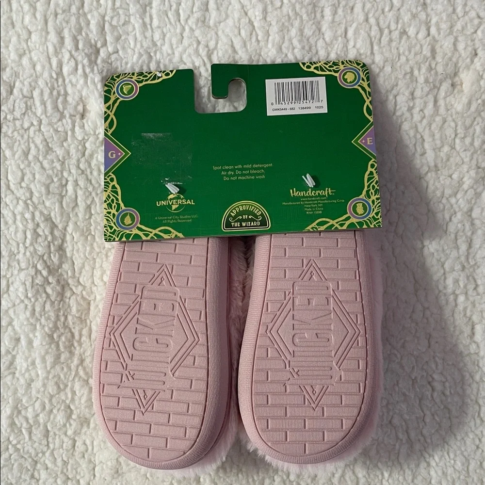 NWT Wicked Kids House Shoes Fuzzy Pink and Green Size 11 12